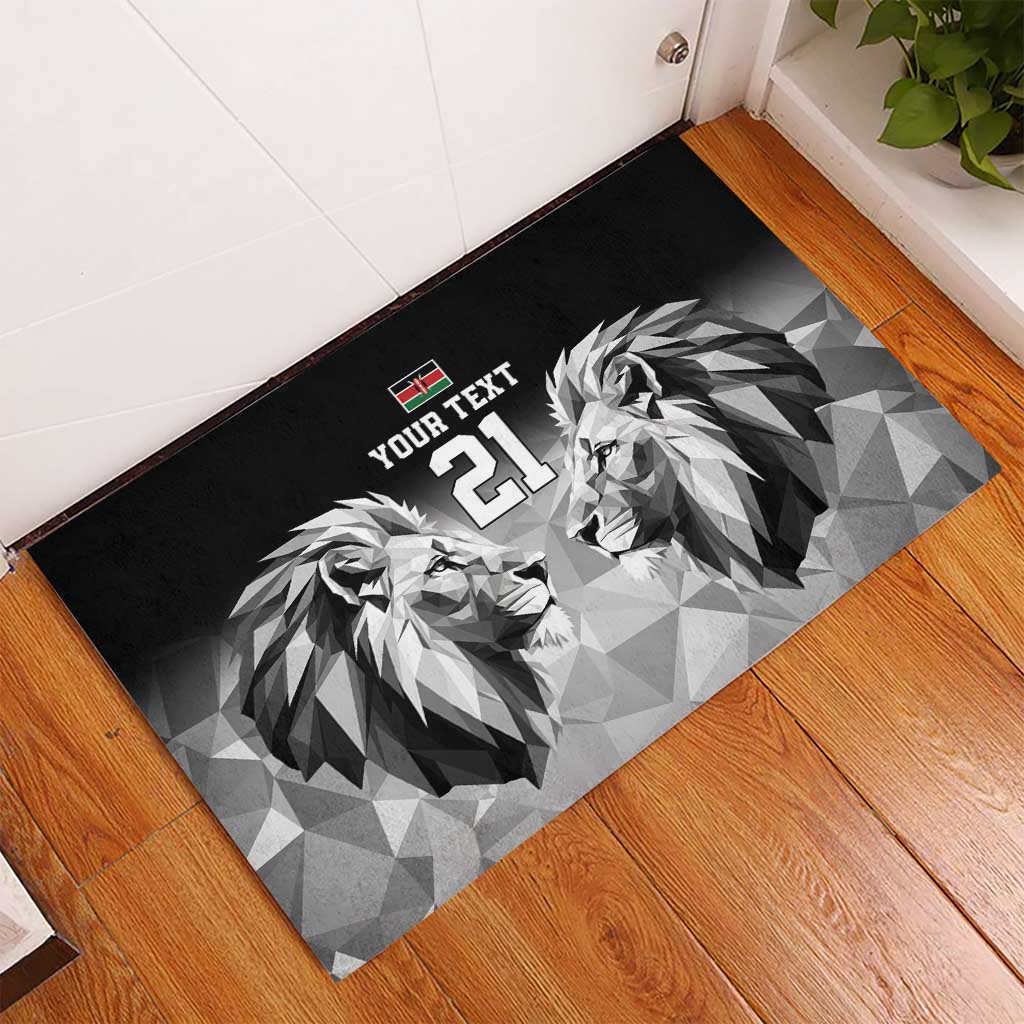 Kenya Rugby Custom Rubber Doormat Black Kenyan 22-23 Motif - Wonder Print Shop