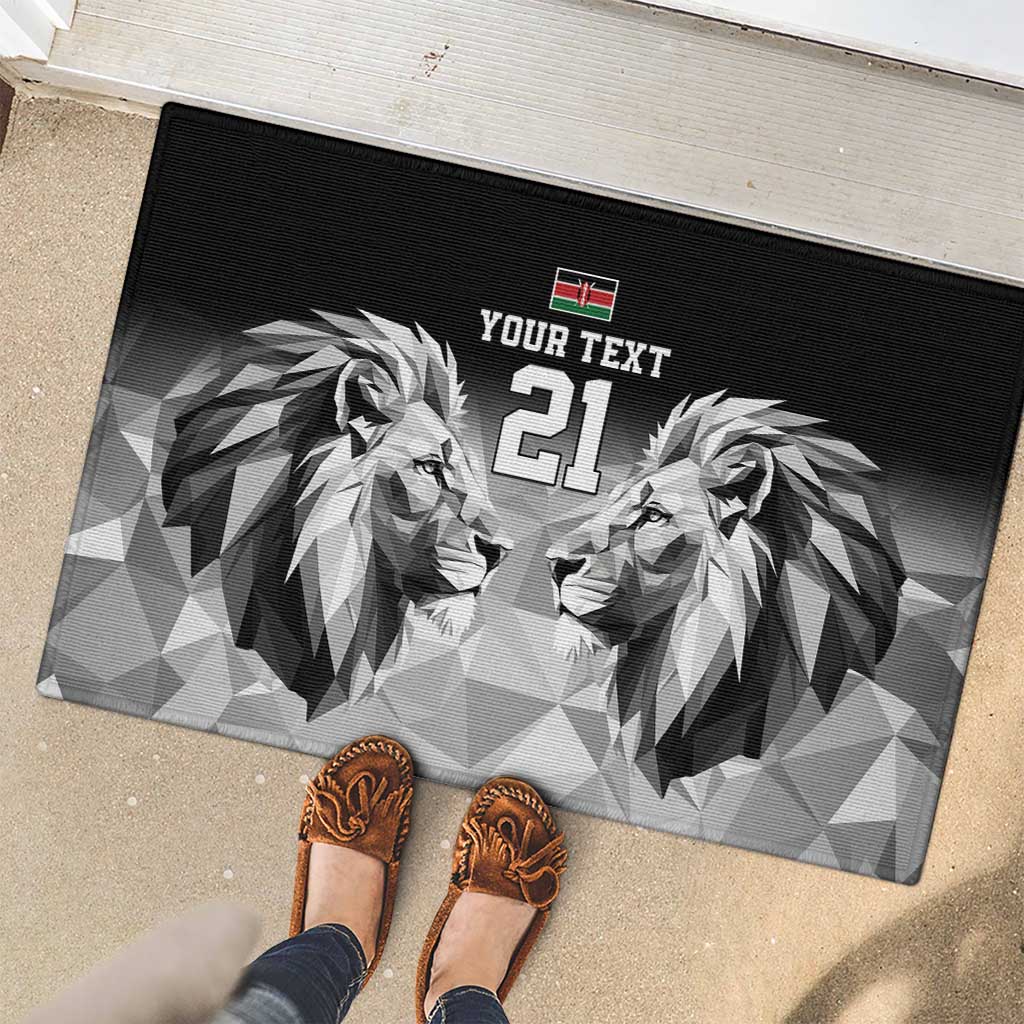Kenya Rugby Custom Rubber Doormat Black Kenyan 22-23 Motif - Wonder Print Shop