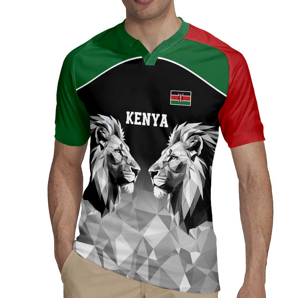 Kenya Rugby Custom Rugby Jersey Black Kenyan 22-23 Motif - Wonder Print Shop