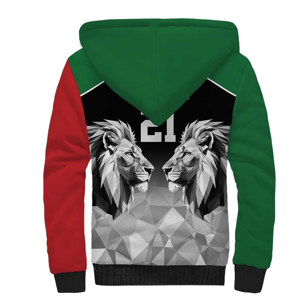 Kenya Rugby Custom Sherpa Hoodie Black Kenyan 22-23 Motif - Wonder Print Shop