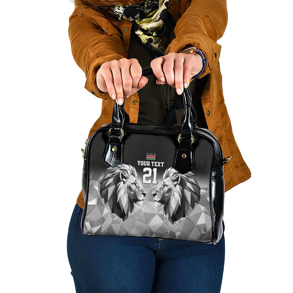 Kenya Rugby Custom Shoulder Handbag Black Kenyan 22-23 Motif - Wonder Print Shop