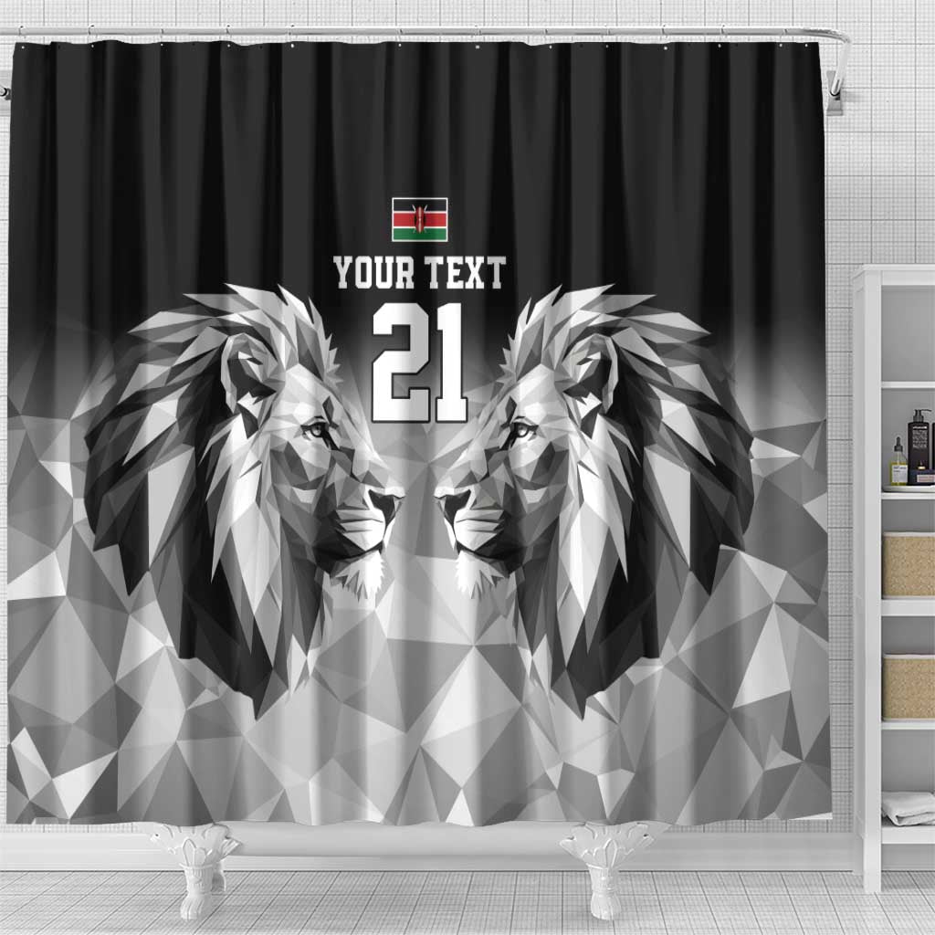 Kenya Rugby Custom Shower Curtain Black Kenyan 22-23 Motif - Wonder Print Shop
