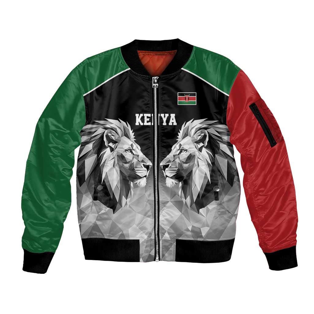 Kenya Rugby Custom Sleeve Zip Bomber Jacket Black Kenyan 22-23 Motif - Wonder Print Shop