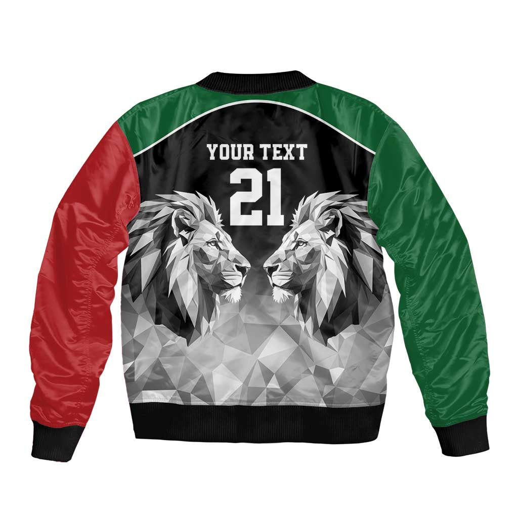 Kenya Rugby Custom Sleeve Zip Bomber Jacket Black Kenyan 22-23 Motif - Wonder Print Shop