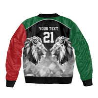 Kenya Rugby Custom Sleeve Zip Bomber Jacket Black Kenyan 22-23 Motif - Wonder Print Shop