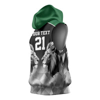 Kenya Rugby Custom Sleeveless Hoodie Black Kenyan 22-23 Motif - Wonder Print Shop