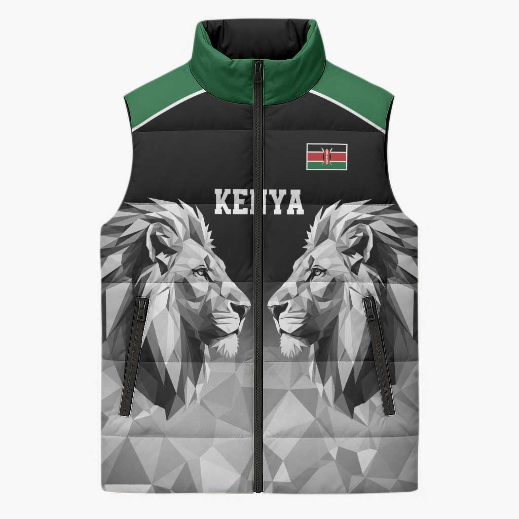 Kenya Rugby Custom Sleeveless Puffer Jacket Black Kenyan 22-23 Motif - Wonder Print Shop