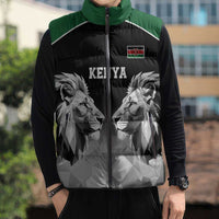 Kenya Rugby Custom Sleeveless Puffer Jacket Black Kenyan 22-23 Motif - Wonder Print Shop