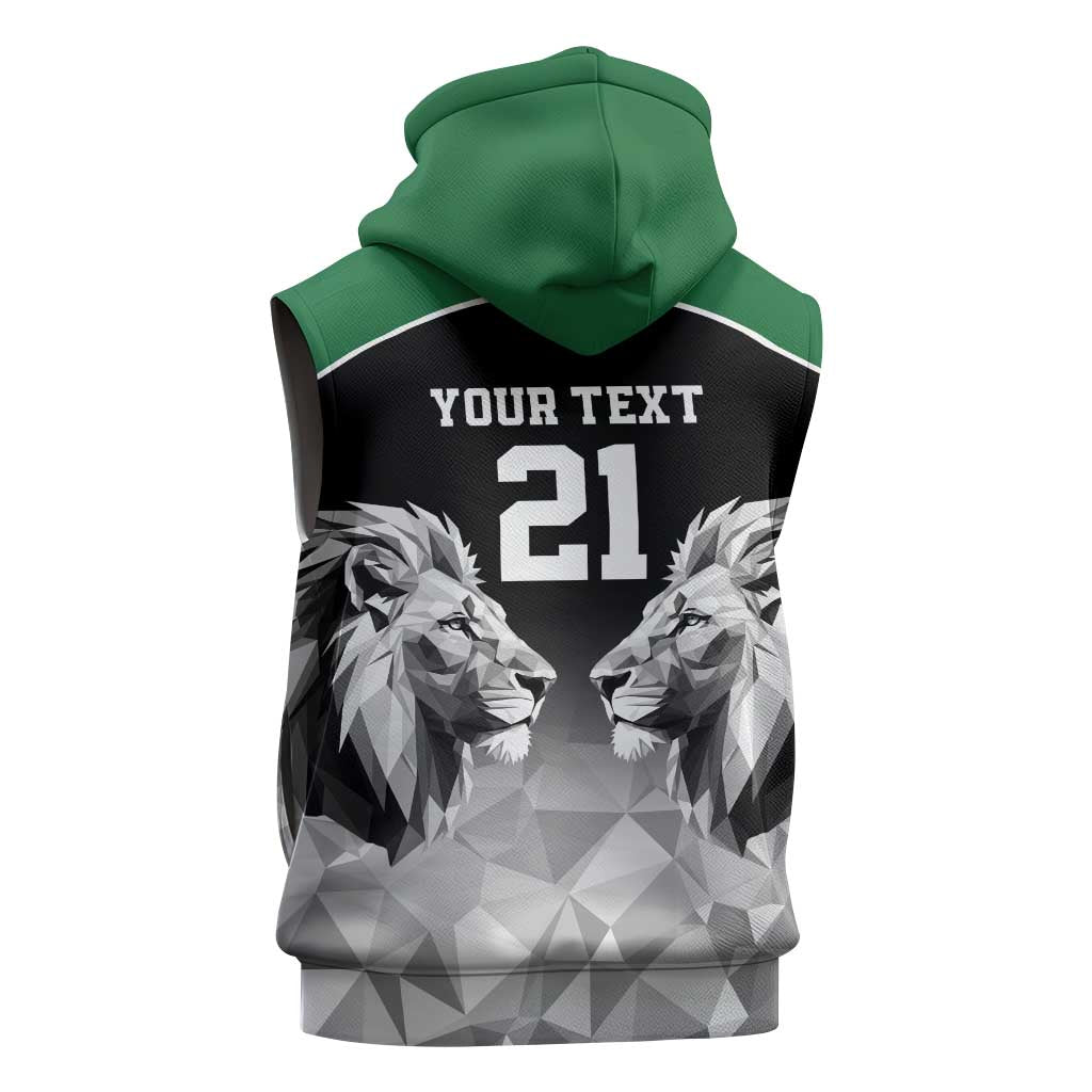 Kenya Rugby Custom Sleeveless Zip Hoodie Black Kenyan 22-23 Motif - Wonder Print Shop