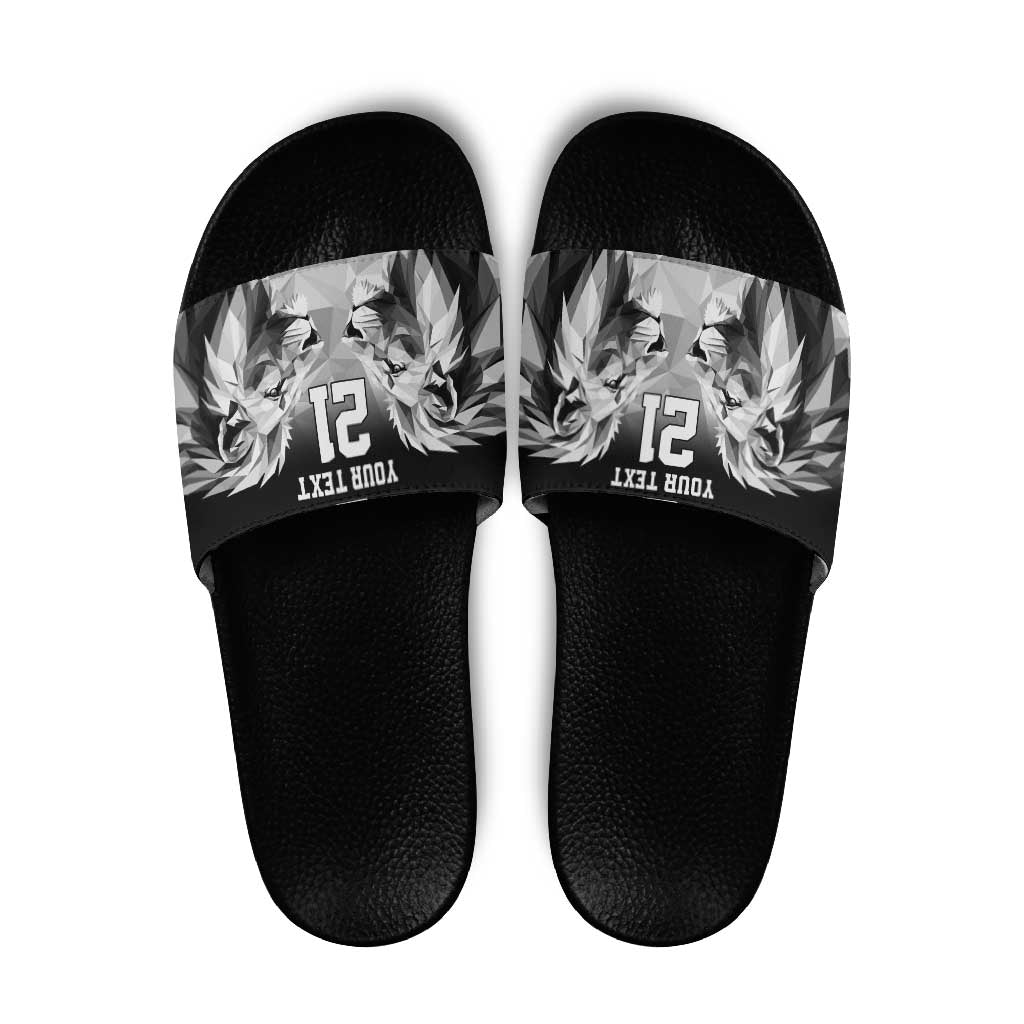 Kenya Rugby Custom Slide Sandals Black Kenyan 22-23 Motif - Wonder Print Shop