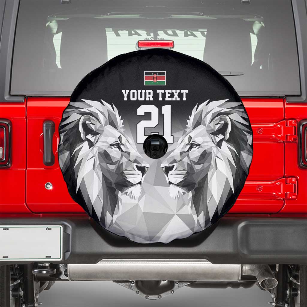 Kenya Rugby Custom Spare Tire Cover Black Kenyan 22-23 Motif - Wonder Print Shop
