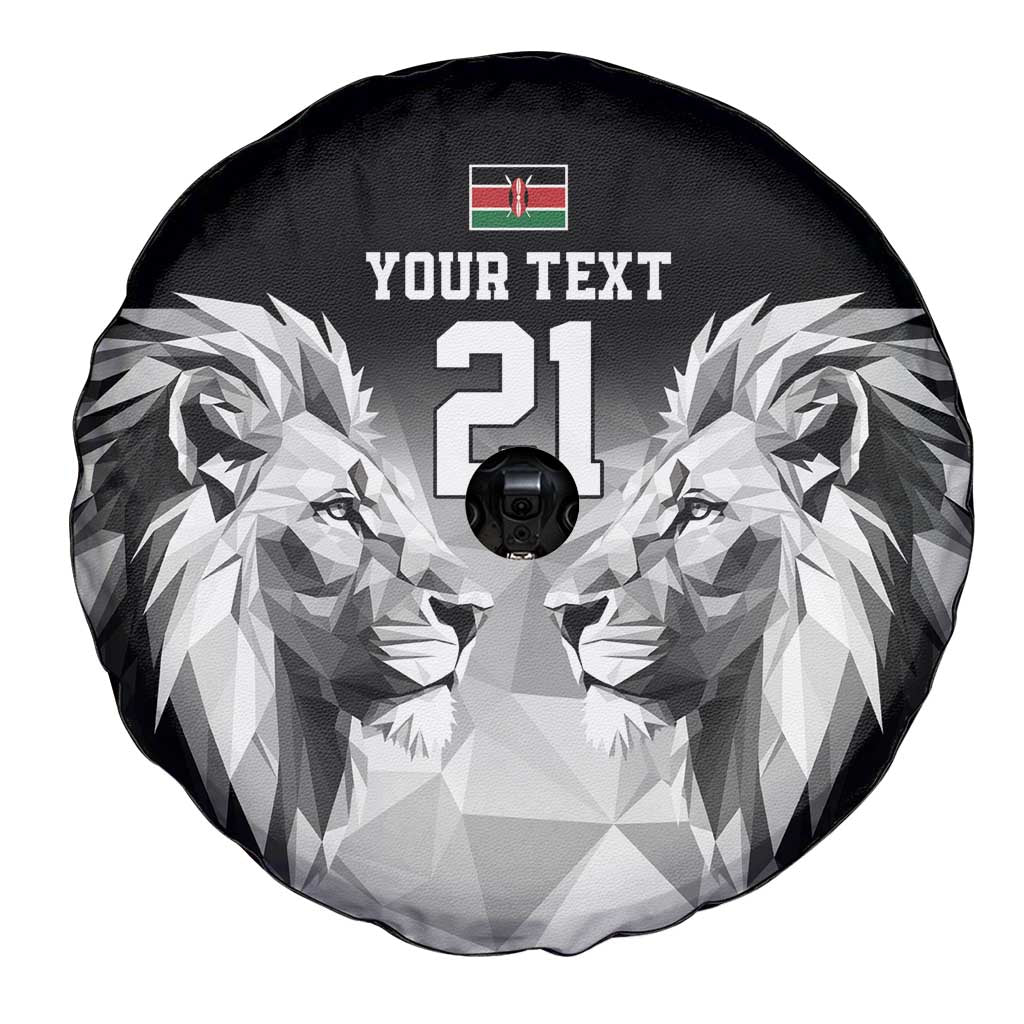 Kenya Rugby Custom Spare Tire Cover Black Kenyan 22-23 Motif - Wonder Print Shop