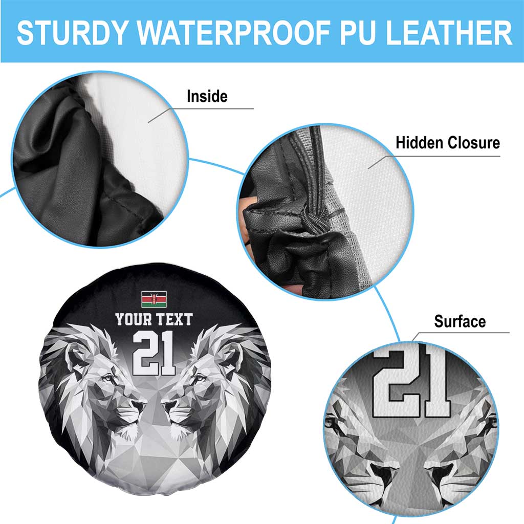 Kenya Rugby Custom Spare Tire Cover Black Kenyan 22-23 Motif - Wonder Print Shop