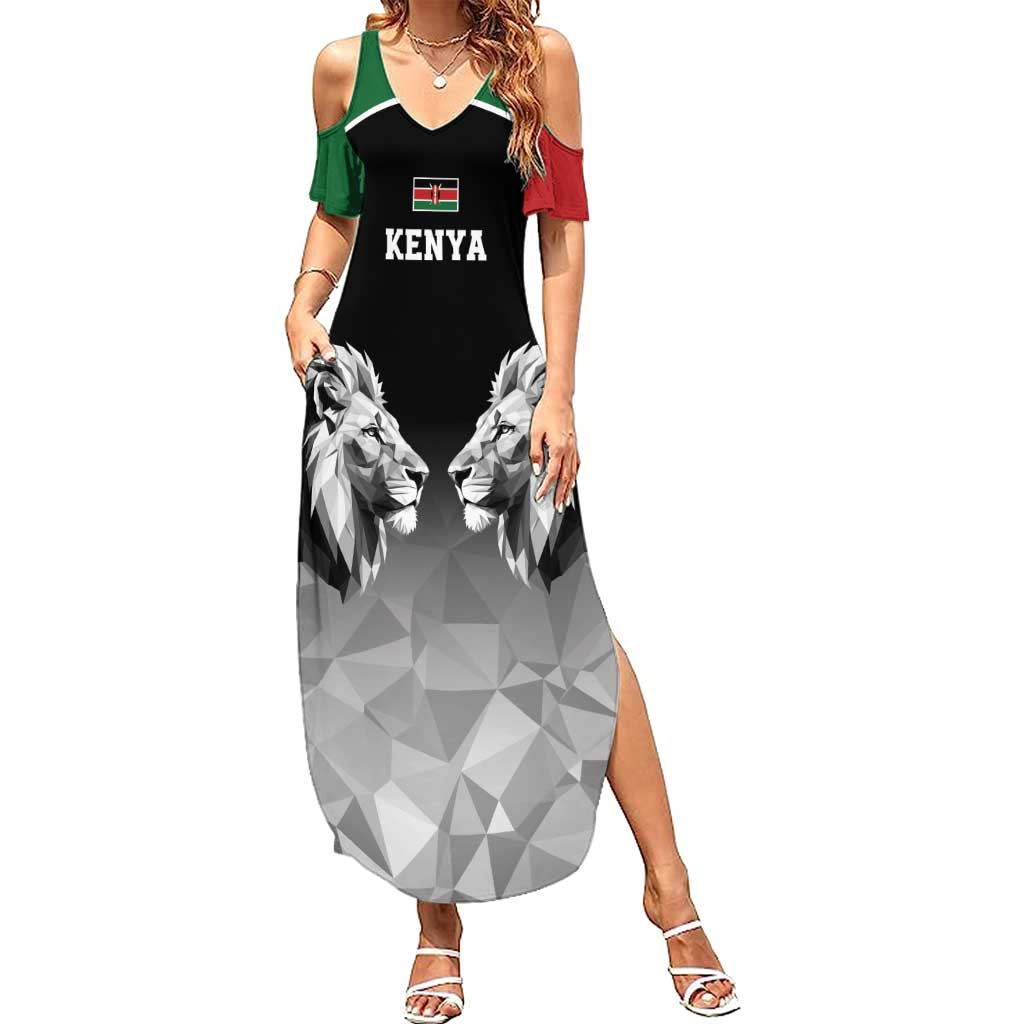 Kenya Rugby Custom Summer Maxi Dress Black Kenyan 22-23 Motif - Wonder Print Shop
