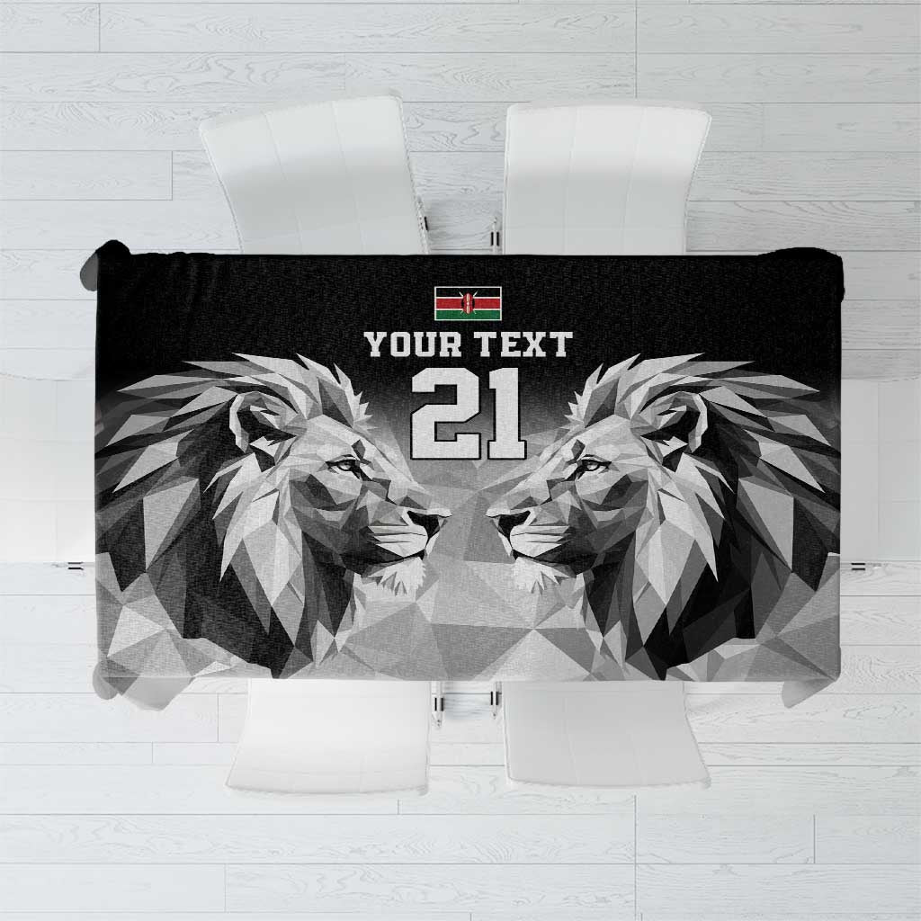 Kenya Rugby Custom Tablecloth Black Kenyan 22-23 Motif - Wonder Print Shop