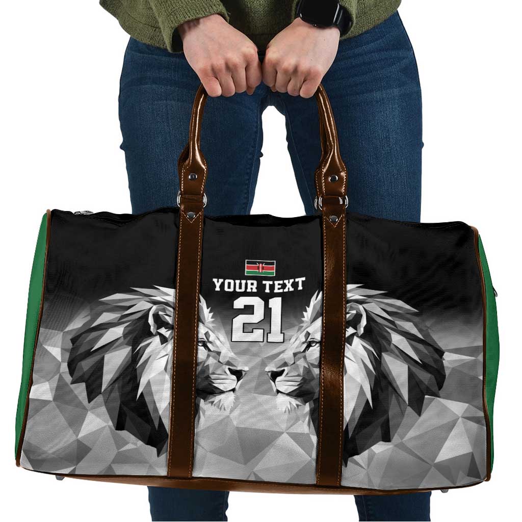 Kenya Rugby Custom Travel Bag Black Kenyan 22-23 Motif - Wonder Print Shop