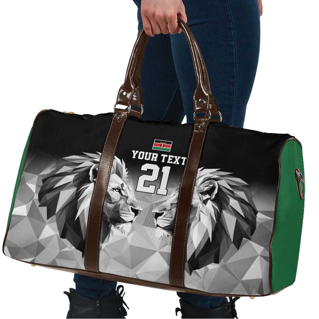 Kenya Rugby Custom Travel Bag Black Kenyan 22-23 Motif - Wonder Print Shop