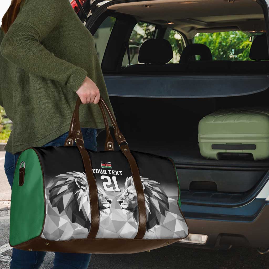 Kenya Rugby Custom Travel Bag Black Kenyan 22-23 Motif - Wonder Print Shop