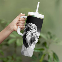 Kenya Rugby Custom Tumbler With Handle Black Kenyan 22-23 Motif - Wonder Print Shop