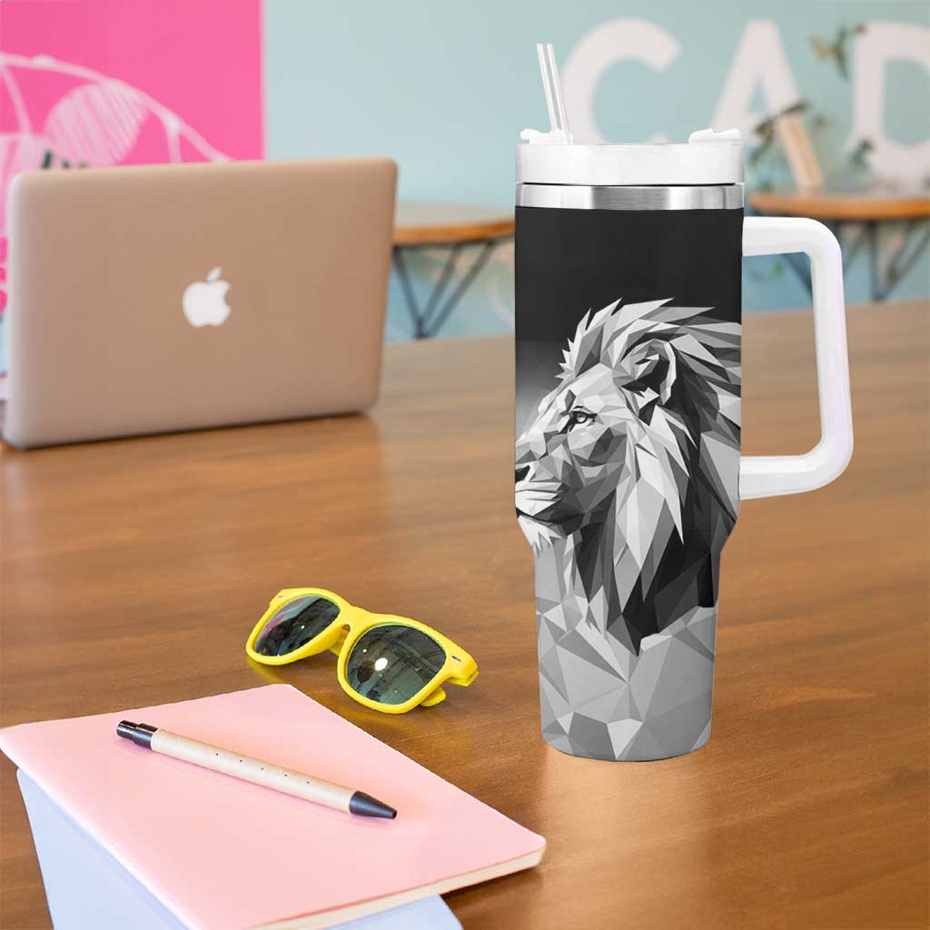 Kenya Rugby Custom Tumbler With Handle Black Kenyan 22-23 Motif - Wonder Print Shop