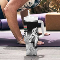 Kenya Rugby Custom Tumbler With Handle Black Kenyan 22-23 Motif - Wonder Print Shop