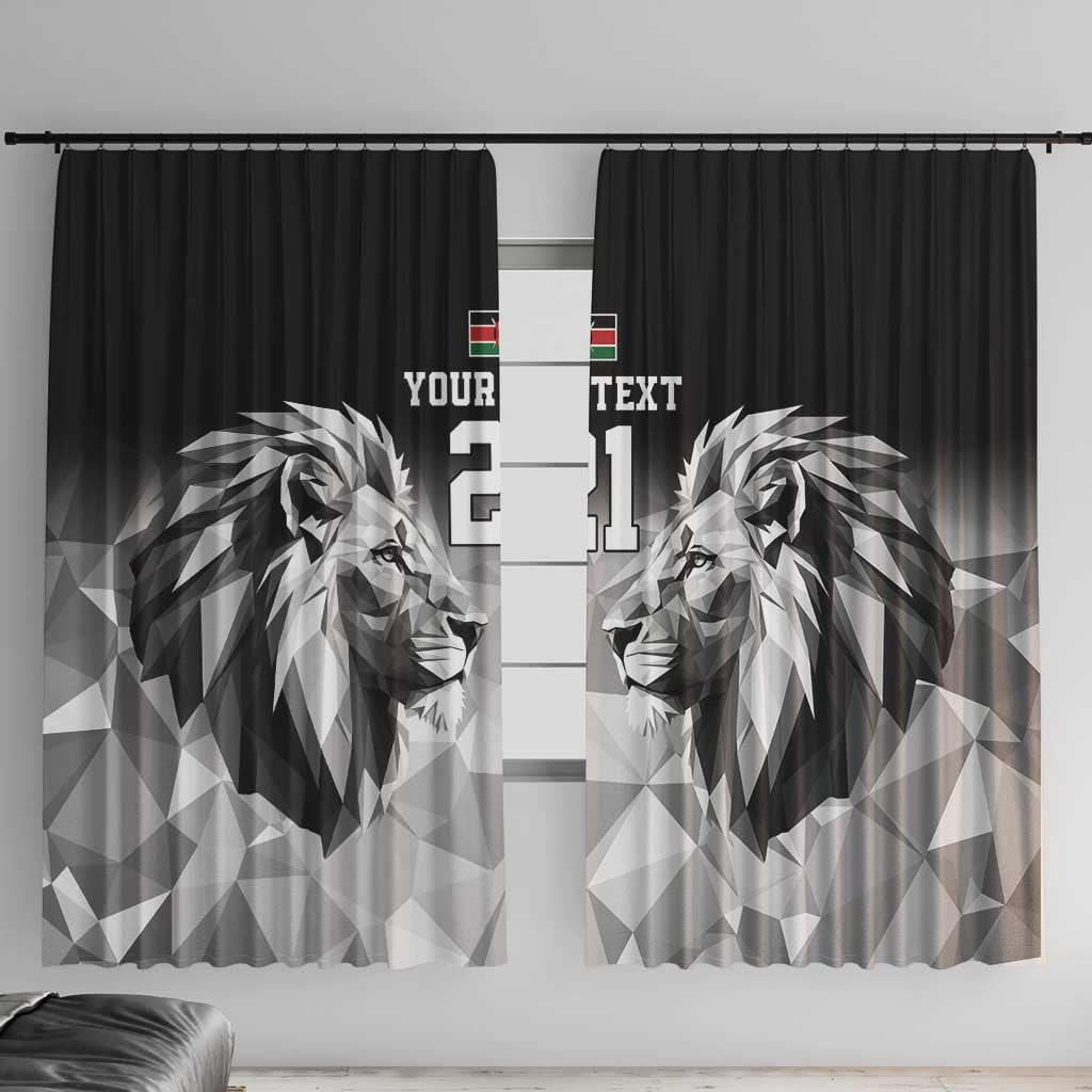 Kenya Rugby Custom Window Curtain Black Kenyan 22-23 Motif - Wonder Print Shop