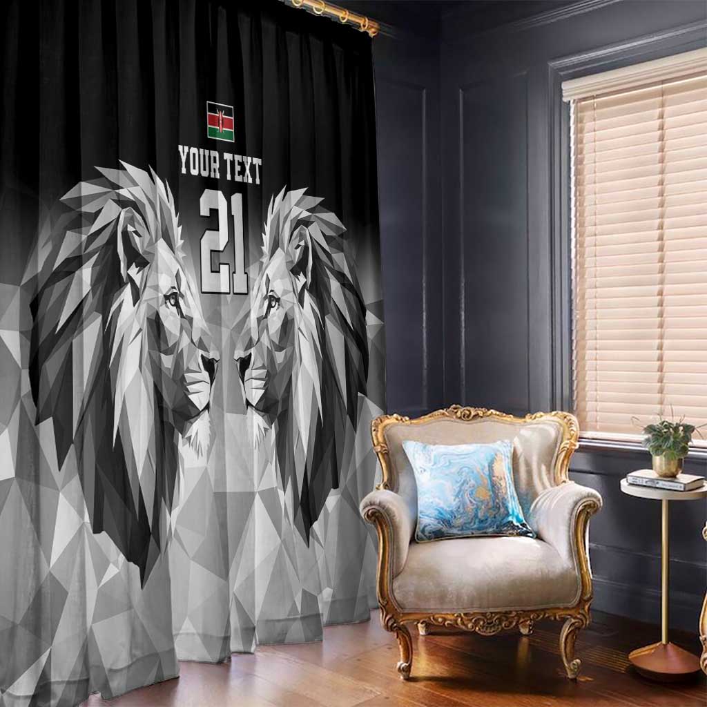 Kenya Rugby Custom Window Curtain Black Kenyan 22-23 Motif - Wonder Print Shop