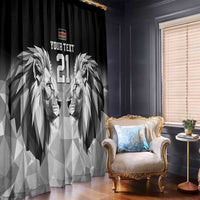 Kenya Rugby Custom Window Curtain Black Kenyan 22-23 Motif - Wonder Print Shop