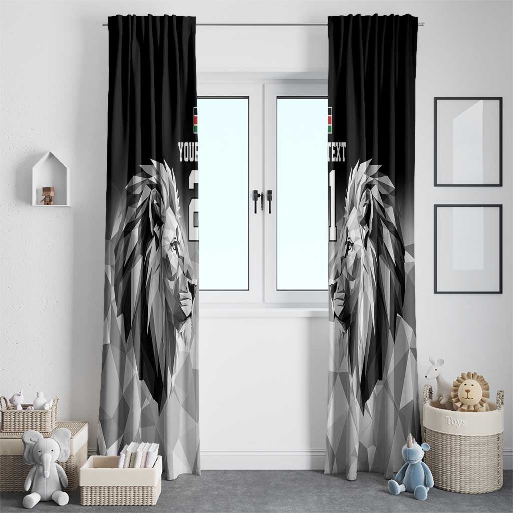 Kenya Rugby Custom Window Curtain Black Kenyan 22-23 Motif - Wonder Print Shop