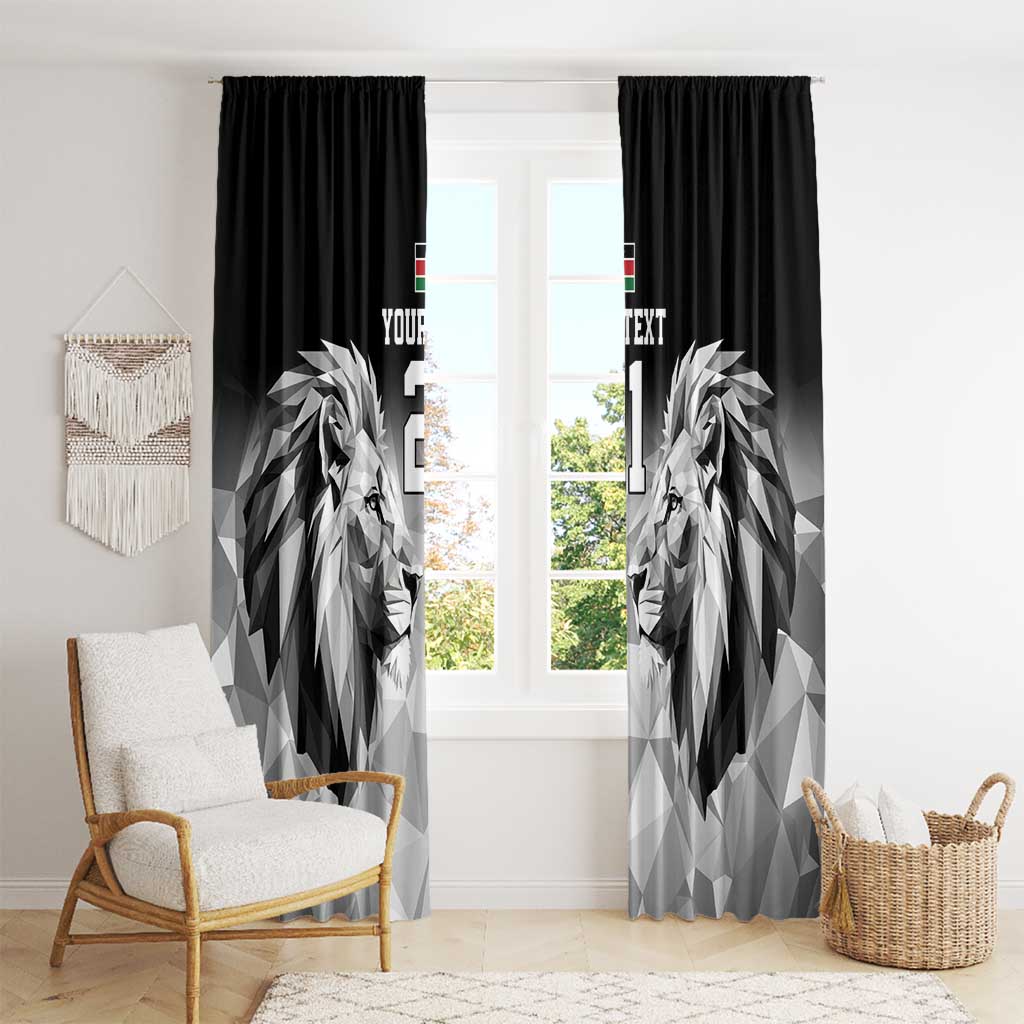 Kenya Rugby Custom Window Curtain Black Kenyan 22-23 Motif - Wonder Print Shop