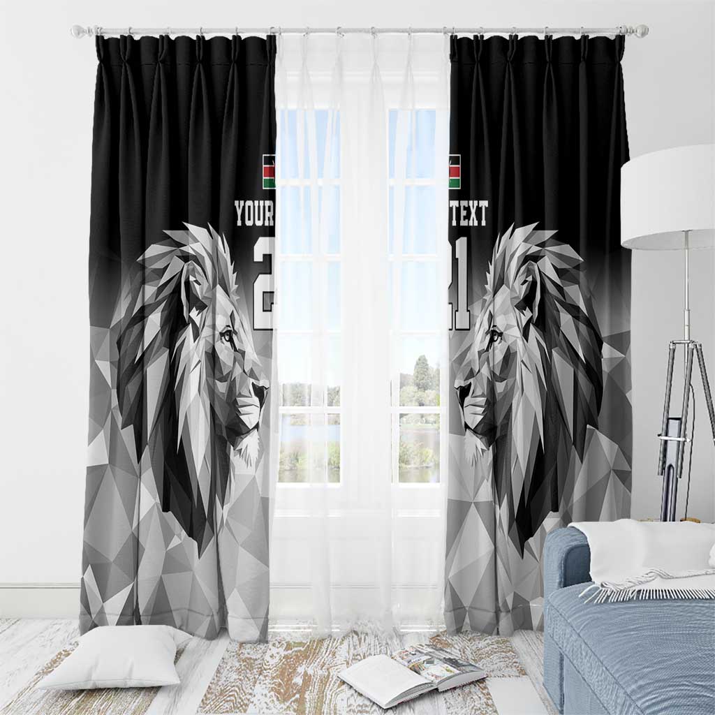 Kenya Rugby Custom Window Curtain Black Kenyan 22-23 Motif - Wonder Print Shop