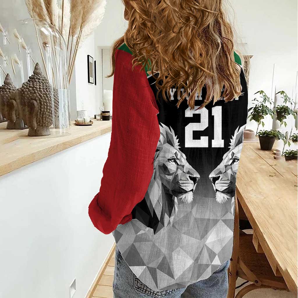 Kenya Rugby Custom Women Casual Shirt Black Kenyan 22-23 Motif - Wonder Print Shop