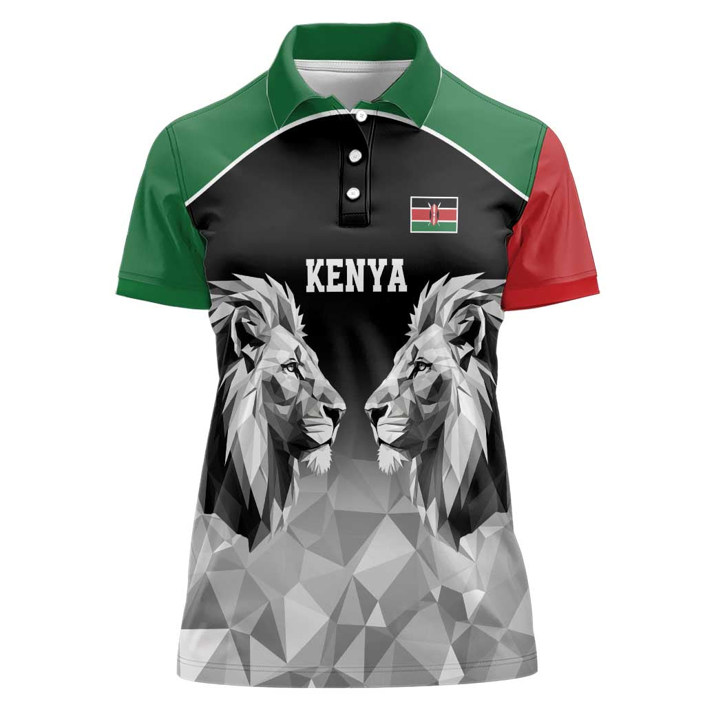 Kenya Rugby Custom Women Polo Shirt Black Kenyan 22-23 Motif - Wonder Print Shop