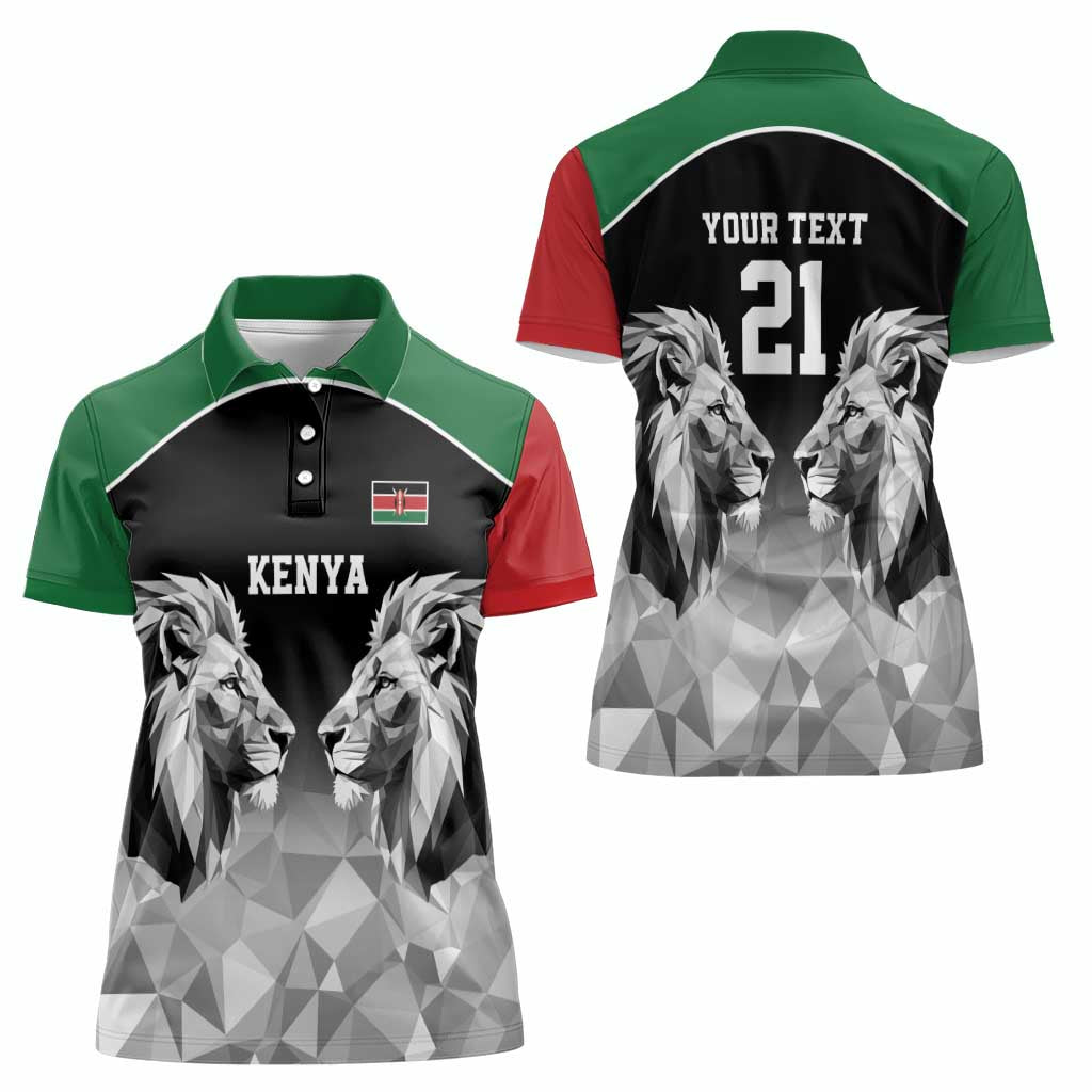 Kenya Rugby Custom Women Polo Shirt Black Kenyan 22-23 Motif - Wonder Print Shop