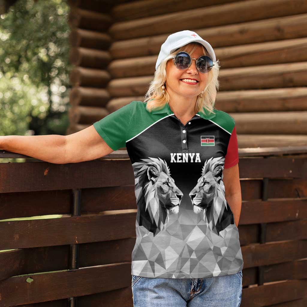 Kenya Rugby Custom Women Polo Shirt Black Kenyan 22-23 Motif - Wonder Print Shop