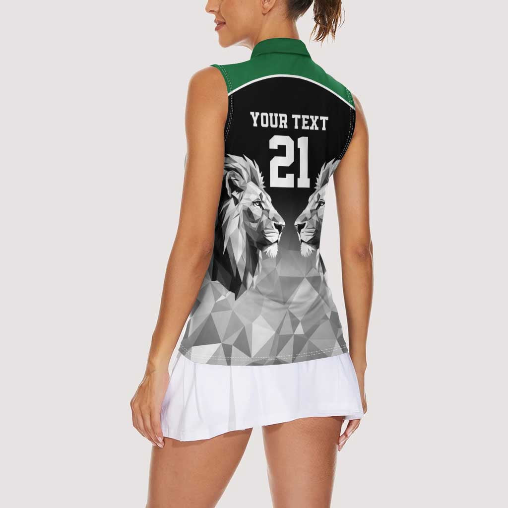 Kenya Rugby Custom Women Sleeveless Polo Shirt Black Kenyan 22-23 Motif - Wonder Print Shop