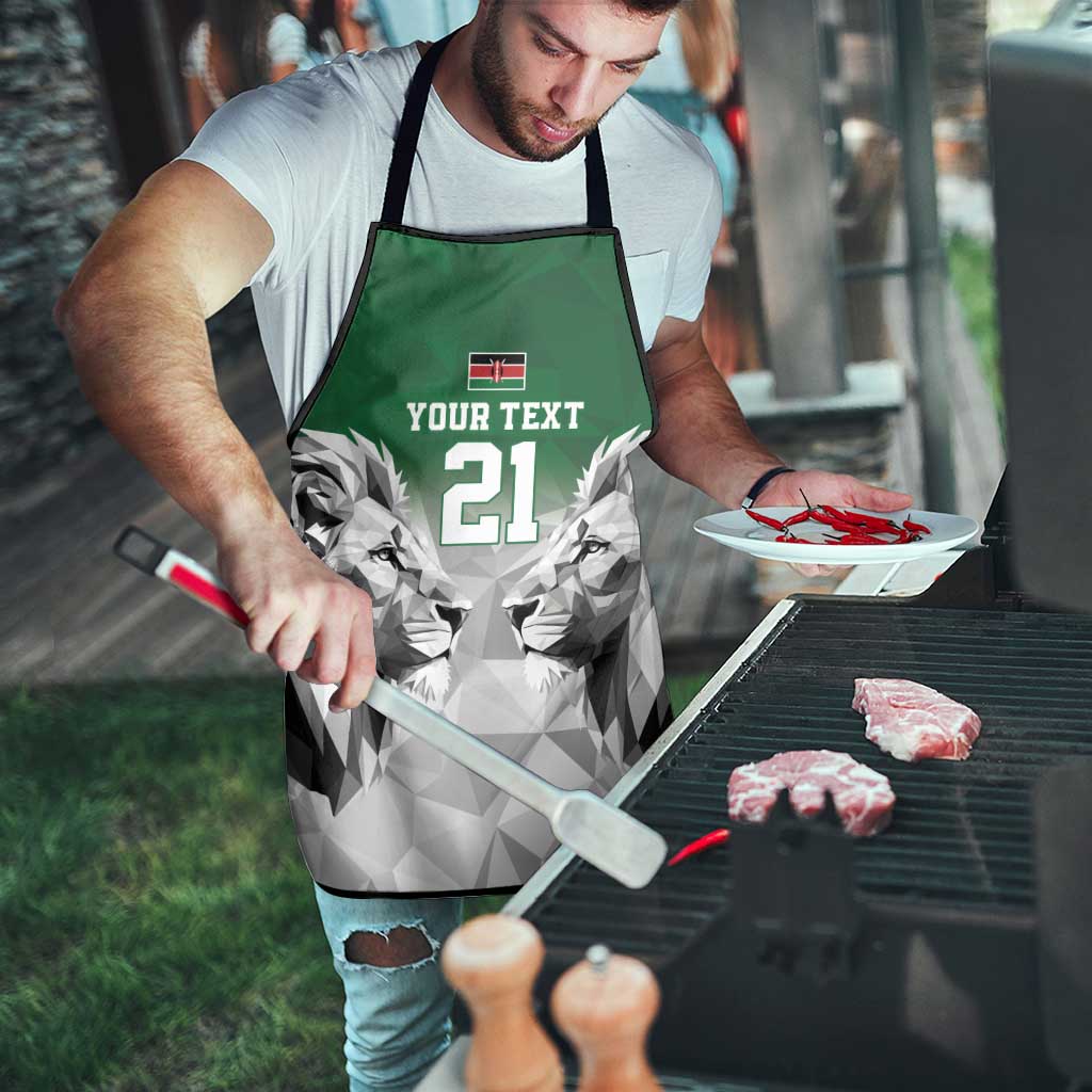 Kenya Rugby Custom Apron Green Kenyan 22-23 Motif - Wonder Print Shop