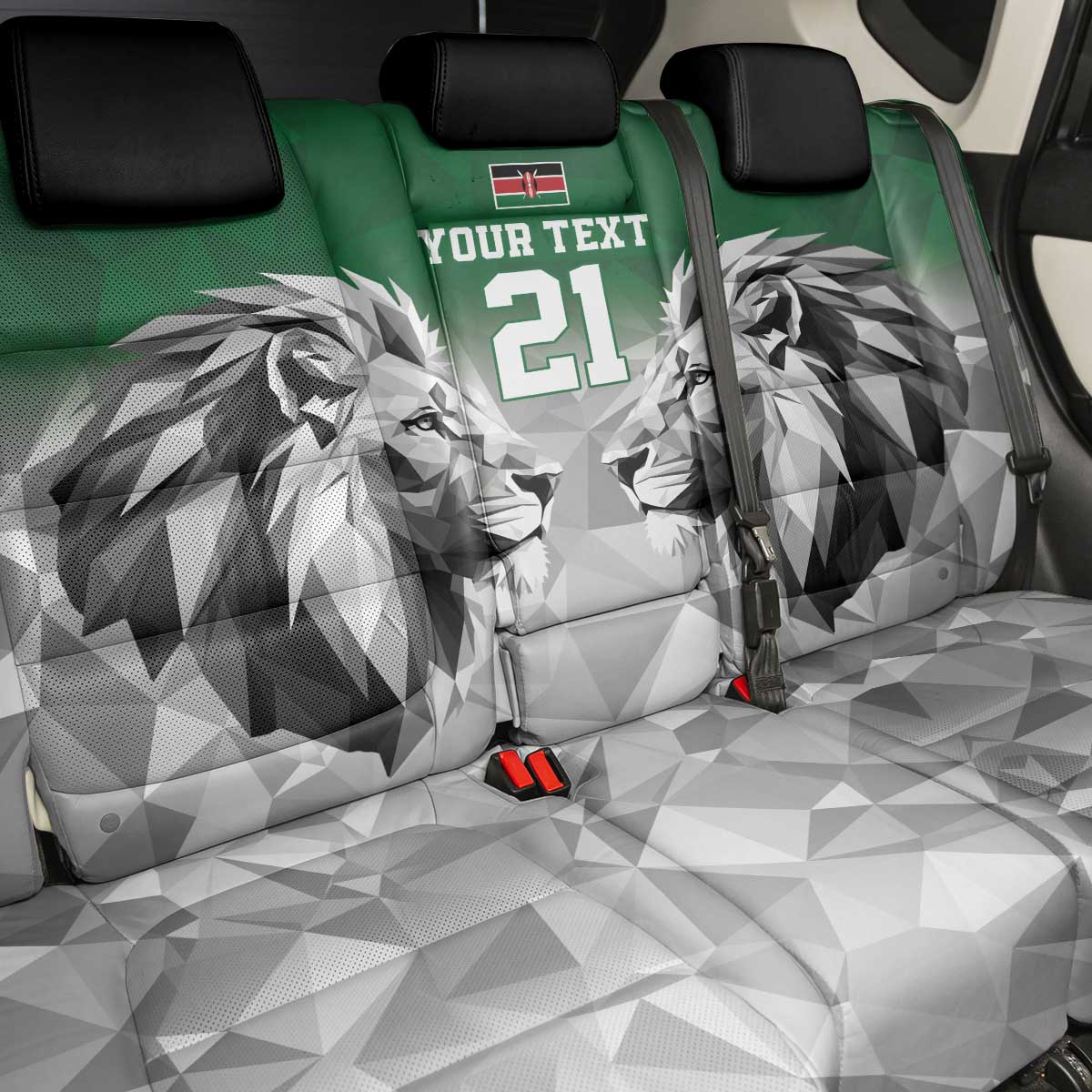 Kenya Rugby Custom Back Car Seat Cover Green Kenyan 22-23 Motif - Wonder Print Shop