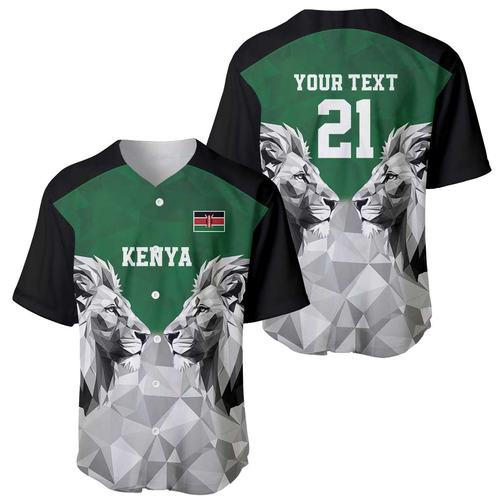 Kenya Rugby Custom Baseball Jersey Green Kenyan 22-23 Motif - Wonder Print Shop