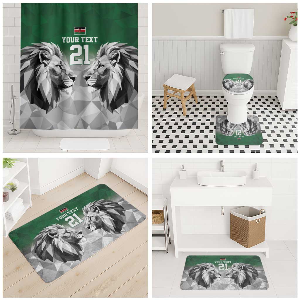 Kenya Rugby Custom Bathroom Set Green Kenyan 22-23 Motif - Wonder Print Shop