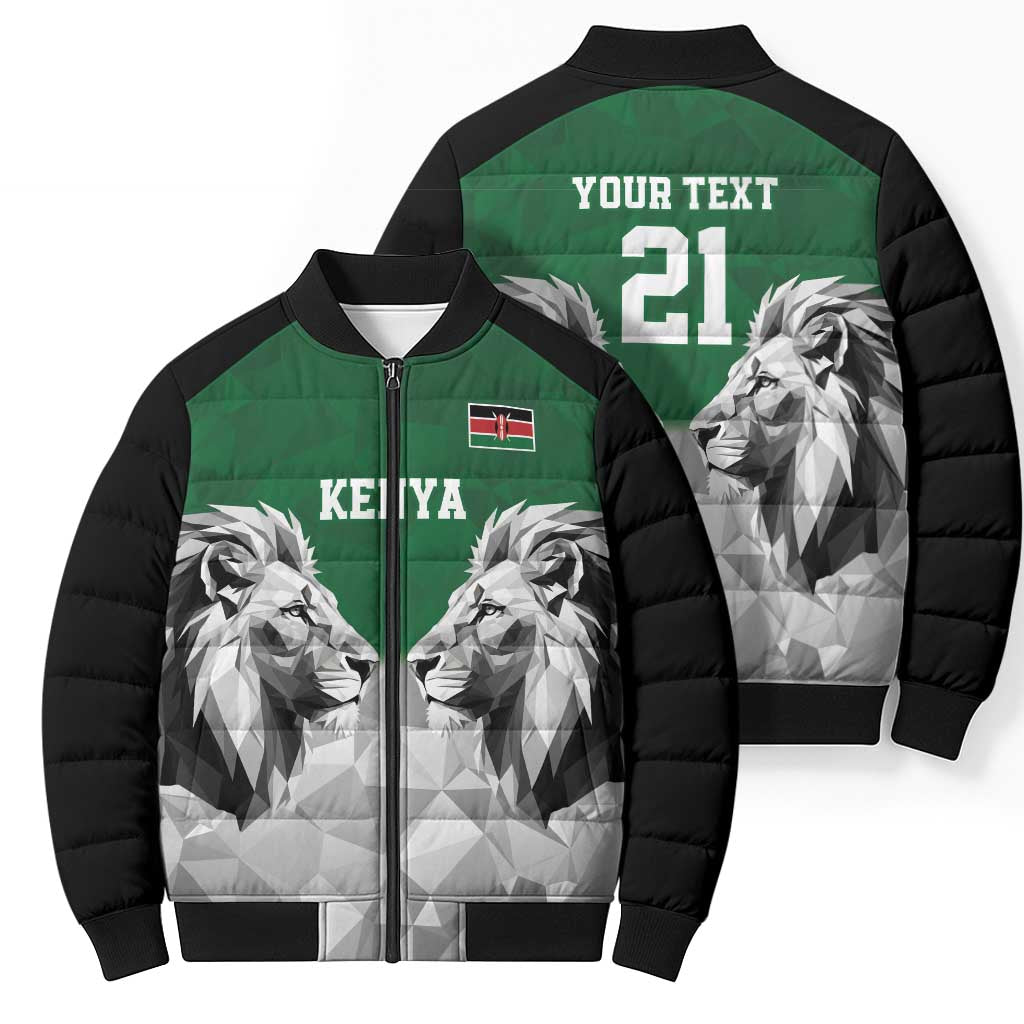 Kenya Rugby Custom Bomber Puffer Jacket Green Kenyan 22-23 Motif - Wonder Print Shop