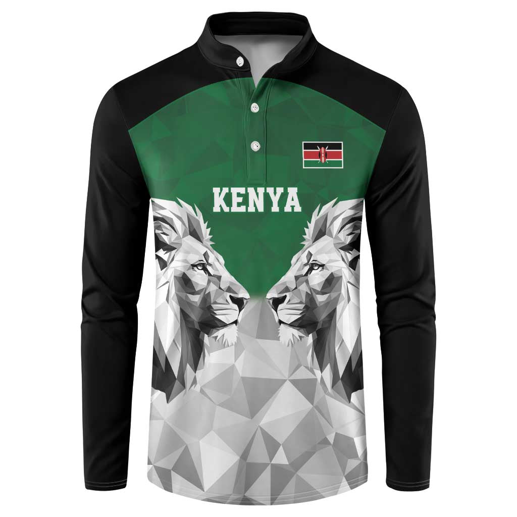 Kenya Rugby Custom Button Sweatshirt Green Kenyan 22-23 Motif - Wonder Print Shop