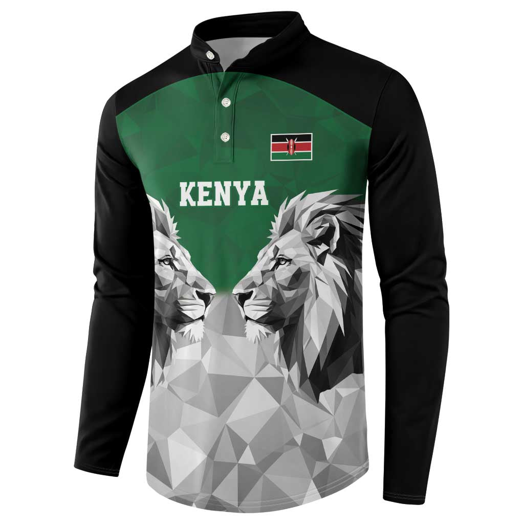 Kenya Rugby Custom Button Sweatshirt Green Kenyan 22-23 Motif - Wonder Print Shop
