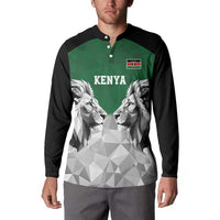 Kenya Rugby Custom Button Sweatshirt Green Kenyan 22-23 Motif - Wonder Print Shop