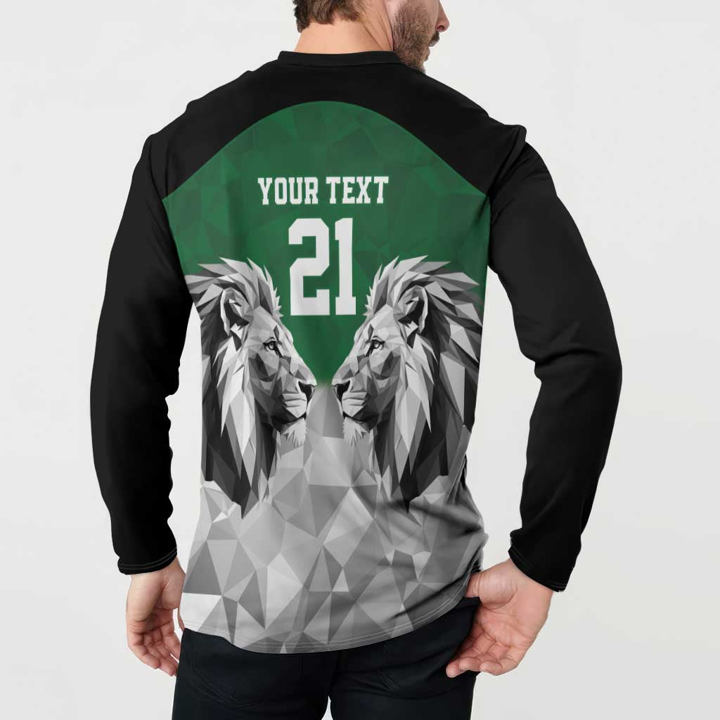 Kenya Rugby Custom Button Sweatshirt Green Kenyan 22-23 Motif - Wonder Print Shop