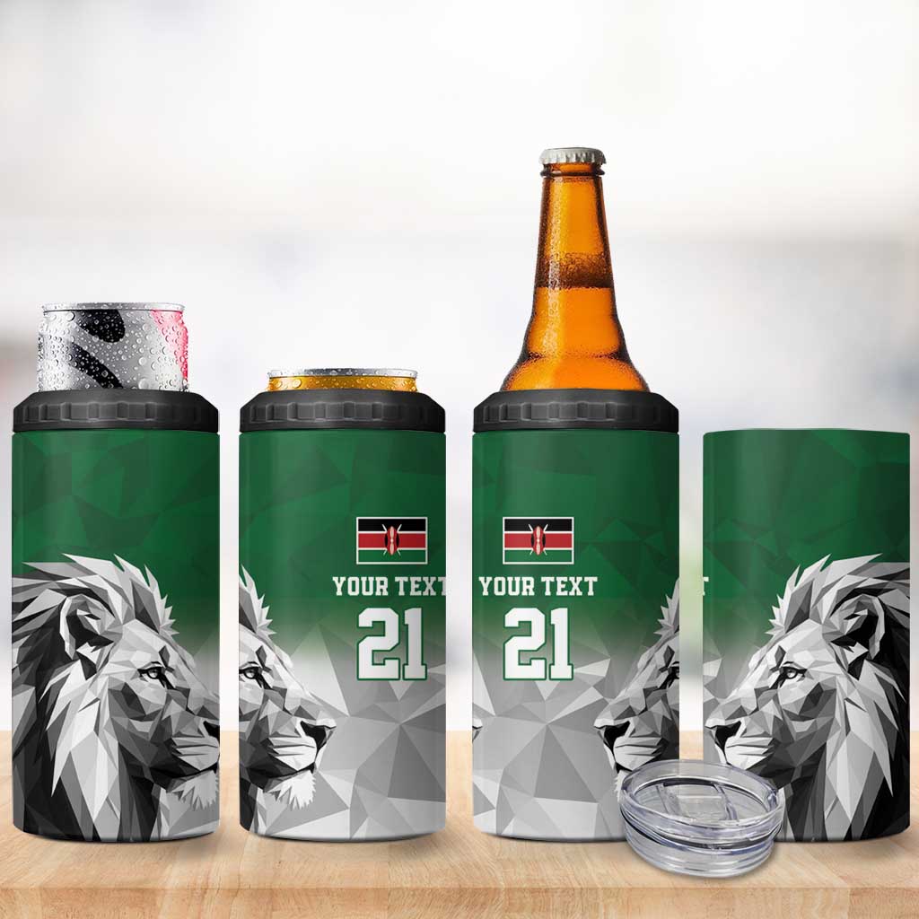 Kenya Rugby Custom 4 in 1 Can Cooler Tumbler Green Kenyan 22-23 Motif - Wonder Print Shop