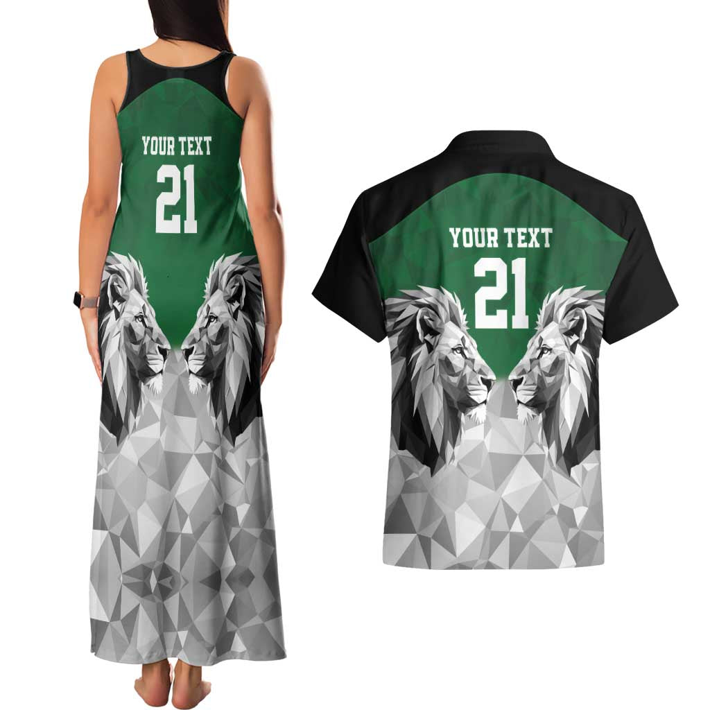 Kenya Rugby Custom Couples Matching Tank Maxi Dress and Hawaiian Shirt Green Kenyan 22-23 Motif - Wonder Print Shop