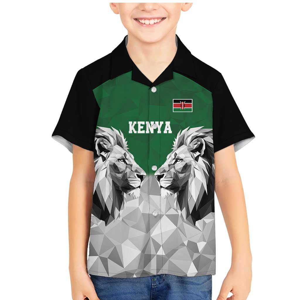Kenya Rugby Custom Family Matching Mermaid Dress and Hawaiian Shirt Green Kenyan 22-23 Motif - Wonder Print Shop