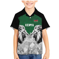 Kenya Rugby Custom Family Matching Mermaid Dress and Hawaiian Shirt Green Kenyan 22-23 Motif - Wonder Print Shop