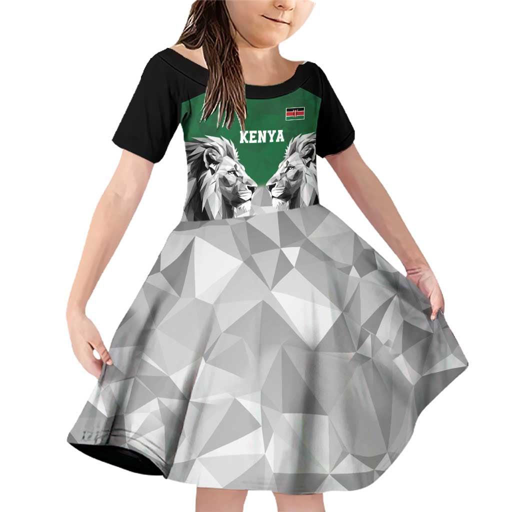 Kenya Rugby Custom Family Matching Off Shoulder Short Dress and Hawaiian Shirt Green Kenyan 22-23 Motif - Wonder Print Shop